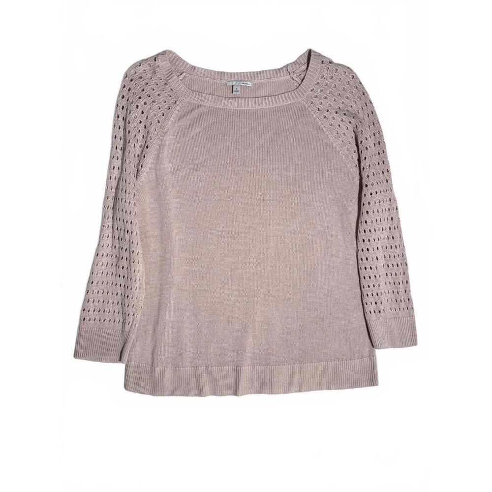Halogen Nordstrom XL Mauve Pointelle Raglan Sleeve Lightweight Spring Sweater